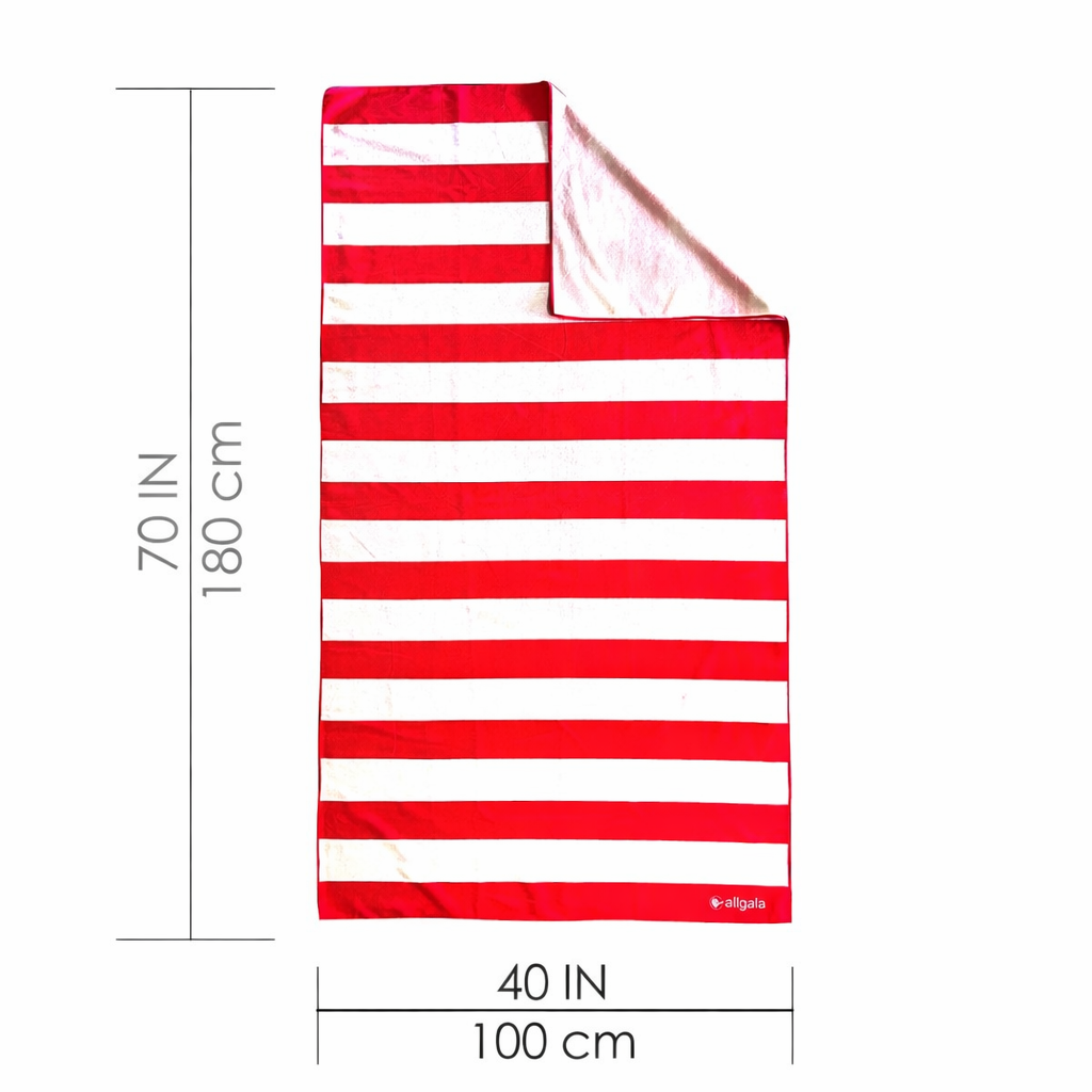 Red striped oversized beach towel
